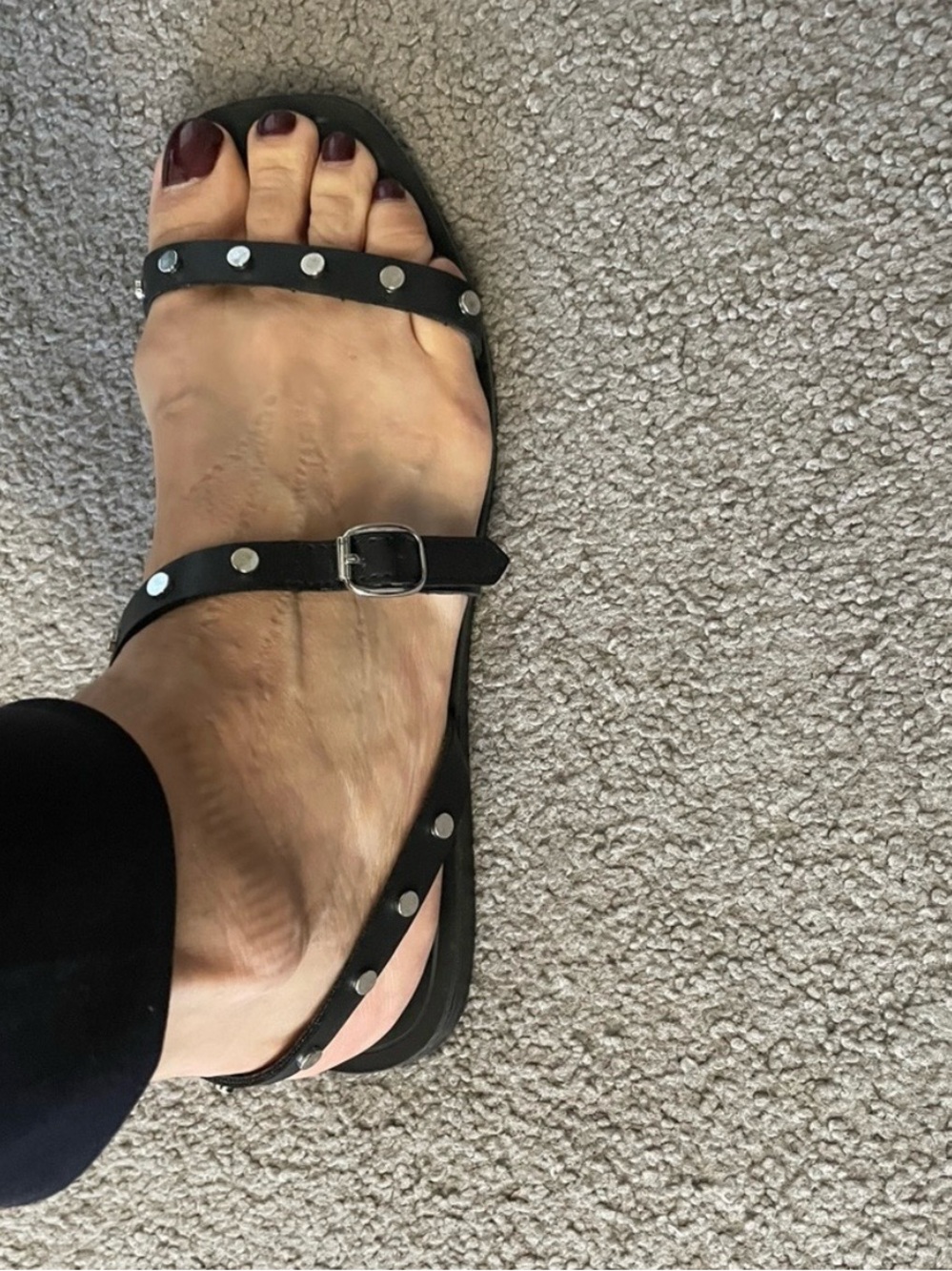 Dolce Vita Black Stud-Detail Ankle-Strap Sandals